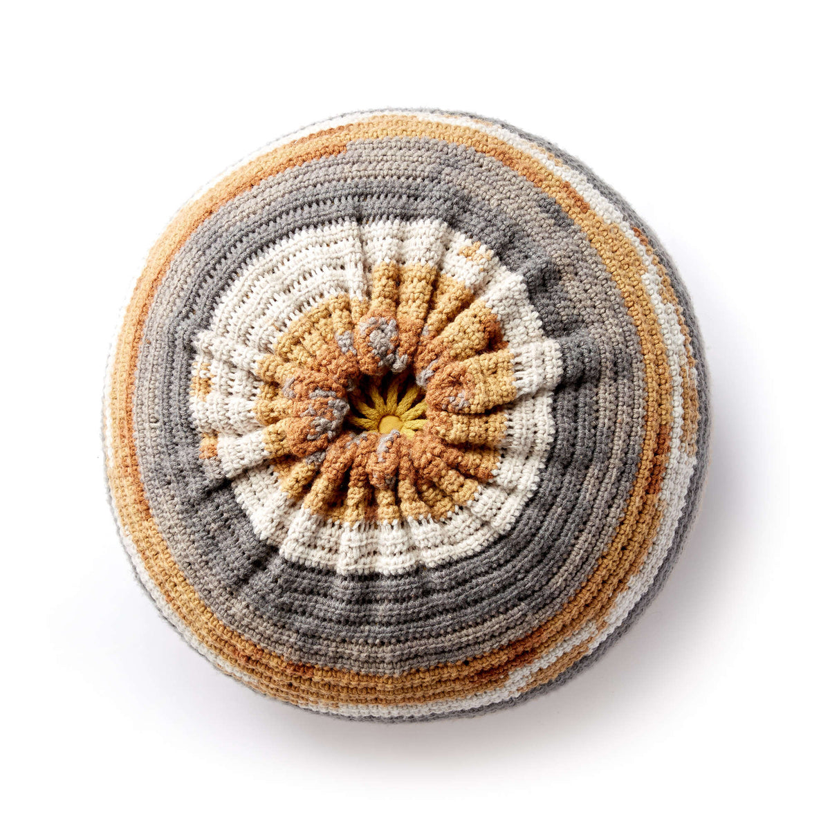 Crochet Pouf made in Caron Big Cakes Yarn