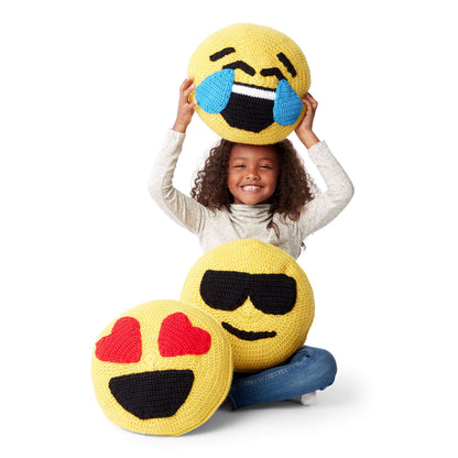 Caron Crochet Emoji Pillows Single Size