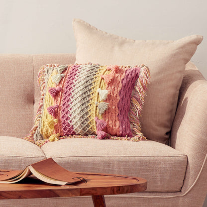Caron Crochet Tasseled Pillow Single Size