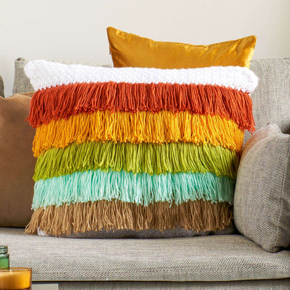 Caron Fabulous Fringe Crochet Pillow Crochet Pillow made in Caron Simply Soft yarn