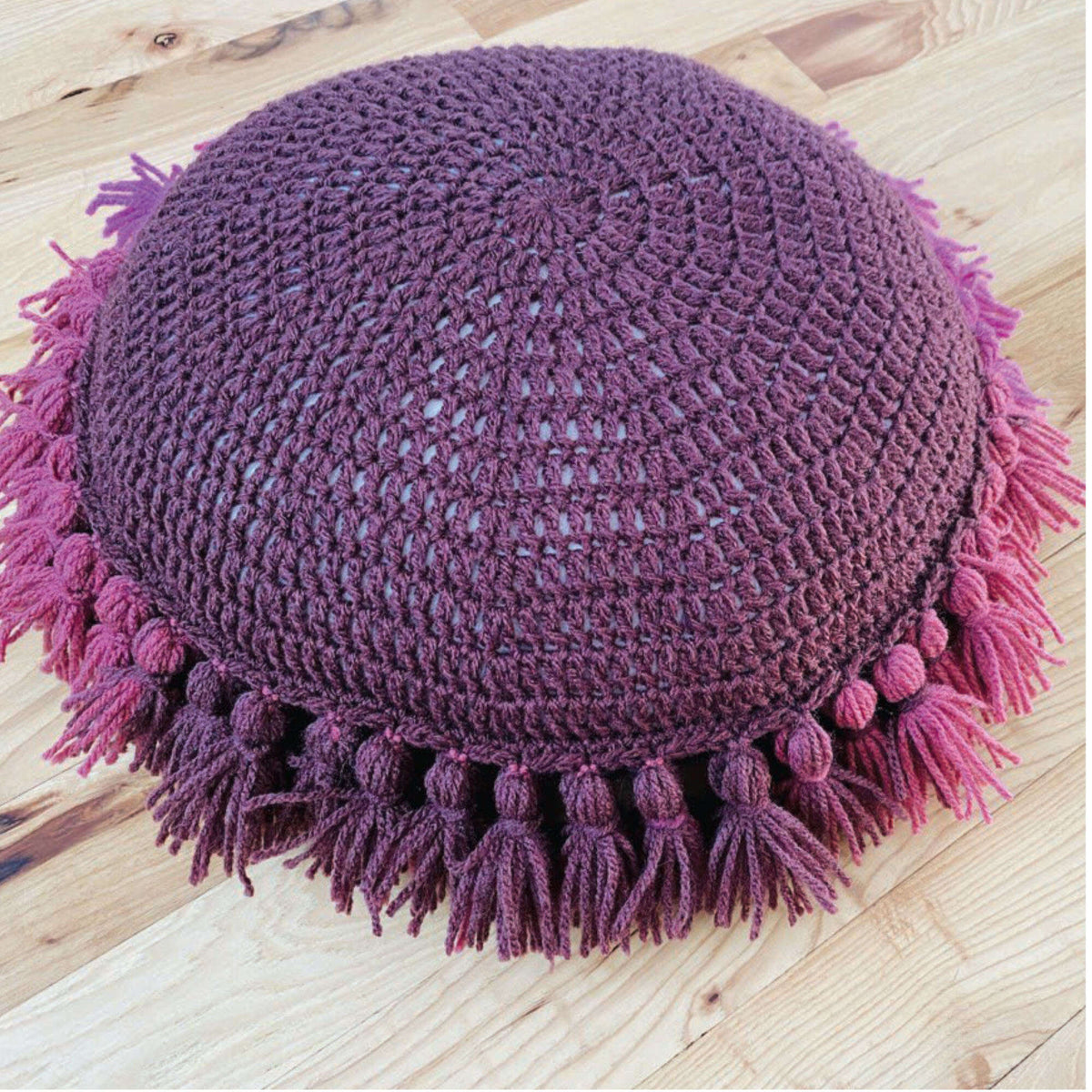 Crochet Pillow made in Caron Lava Cakes yarn