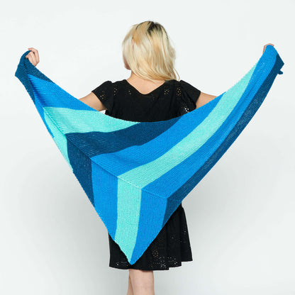 Caron Angled Stripes Knit Shawl Single Size