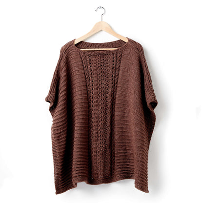 Caron Lace Panel Knit Poncho Single Size