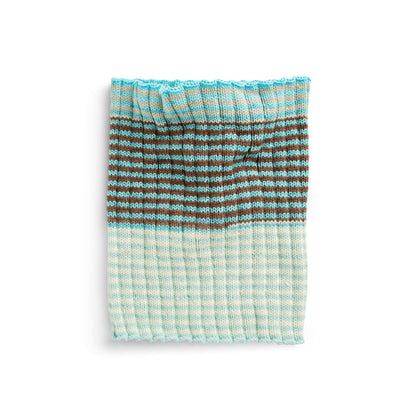 Caron Beginner Ribbed Knit Striped Cowl Single Size