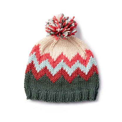 Caron X Pantone Knit Chevron Hat Version 2