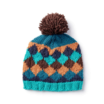 Caron X Pantone Knit Harlequin Hat Version 2