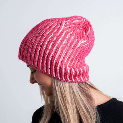 Caron Knit Bicolor Brioche Beanie Single Size
