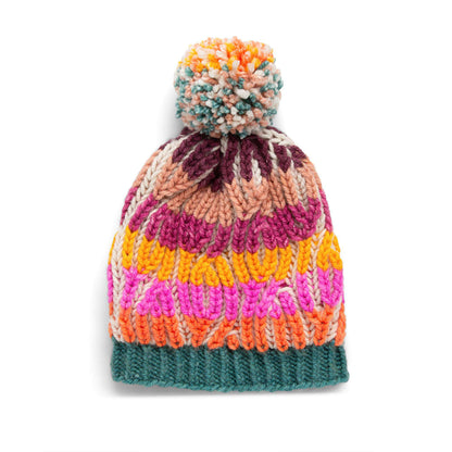 Caron Brioche Cables Knit Hat Knit Hat made in Caron Colorama O'Go yarn