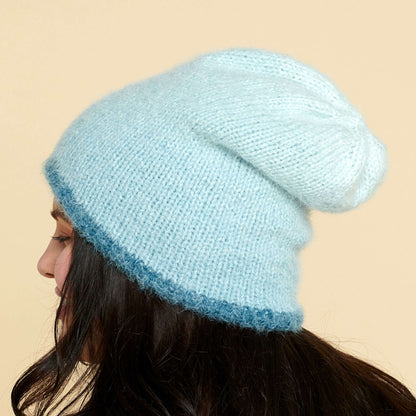 Caron Inside Out Knit Beanie Knit Beanie made in Caron Colorama Halo Perfect Phasing Yarn