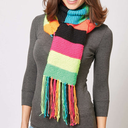 Caron Simple Stripes Knit Scarf Single Size