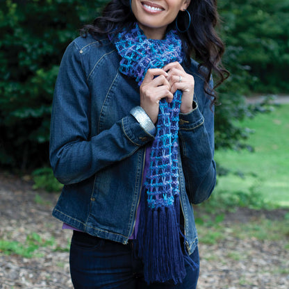 Caron Knit Bluesy Scarf Single Size