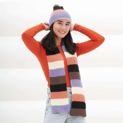 Caron Scrappy Knit Hat & Scarf Single Size
