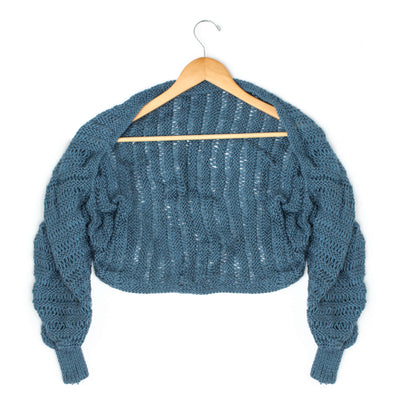 Caron Knit Cuffed Dolman Shrug S