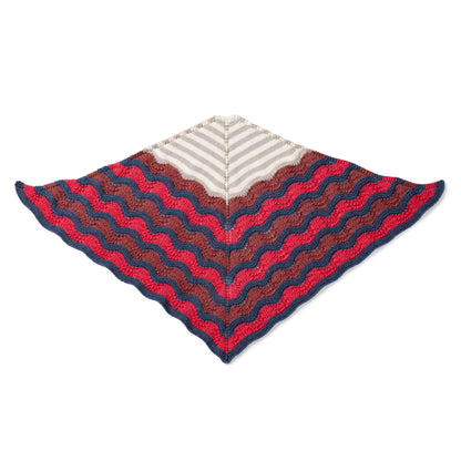 Caron X Pantone Old Shale Striped Knit Shawl Single Size