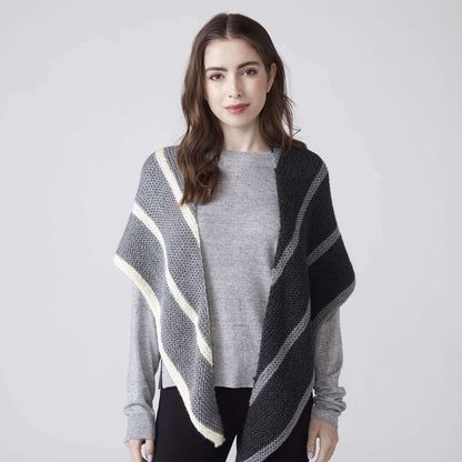 Caron Log Cabin Knit Shawl Single Size