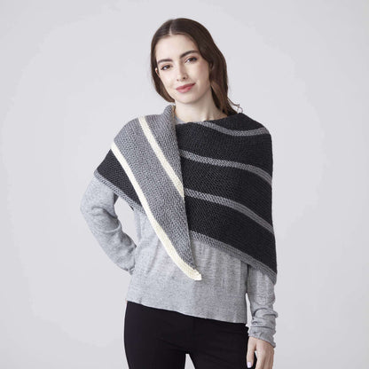 Caron Log Cabin Knit Shawl Single Size