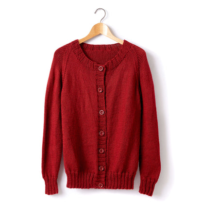 Caron Adult Knit Crew Neck Cardigan XS/S
