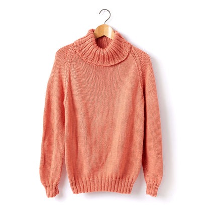 Caron Adult Knit Turtle Neck Pullover Persimmon