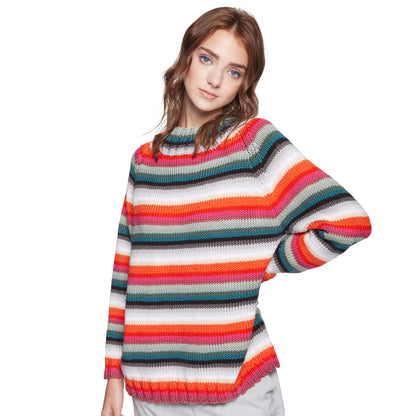 Caron X Pantone Stripes Hype Knit Pullover L