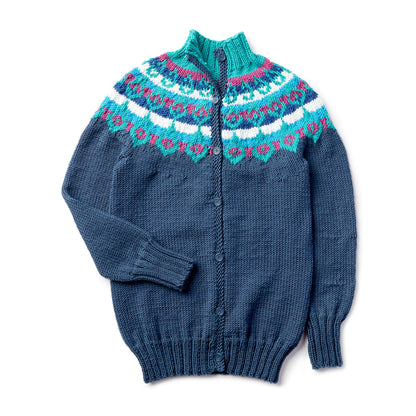 Caron X Pantone Fair Isle Knit Yoke Cardigan 2/3XL