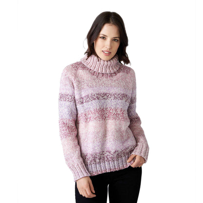 Caron Marled Top-Down Knit Turtleneck 2/3XL