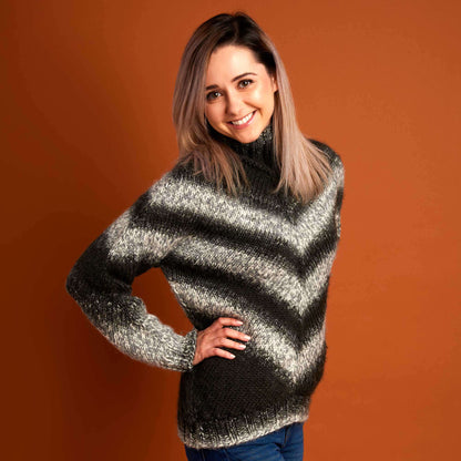 Caron Swirl Cakes 4-V Knit Pullover L