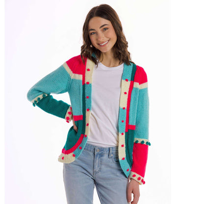 Caron Connect the Dots Knit Cardigan L