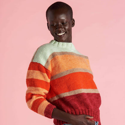 Caron the Right Stripe Knit Sweater XL