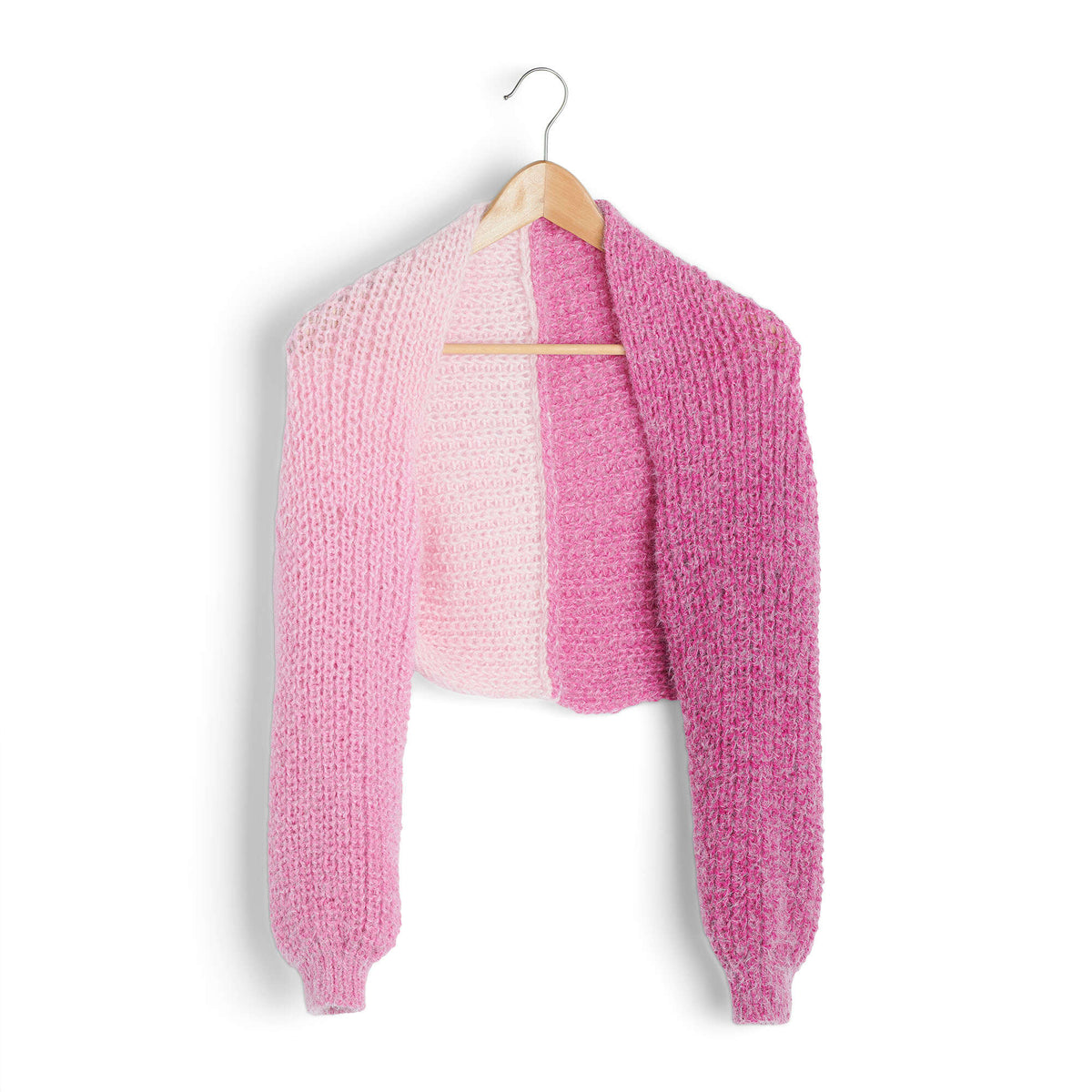 Knit Shrug made in Caron Colorama Halo Perfect Phasing Yarn