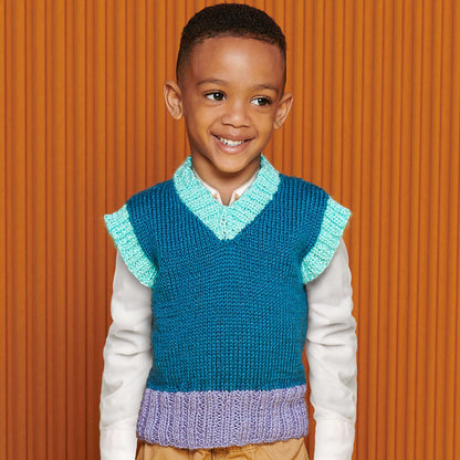 Caron Color-block Knit Vest 4