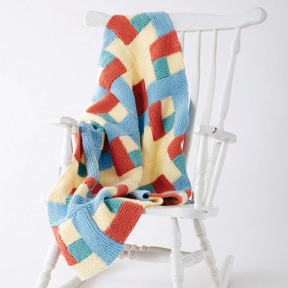 Caron Log Cabin Knit Baby Blanket Single Size