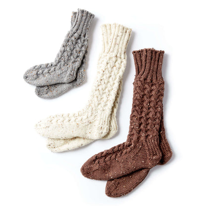 Caron Cozy Knit Cabin Socks Grey Heather