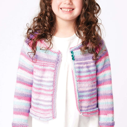 Caron Fun and Flouncy Knit Cardigan 8 yrs