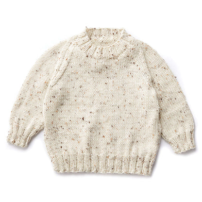 Caron Child's Knit Crew Neck Pullover Off-White
