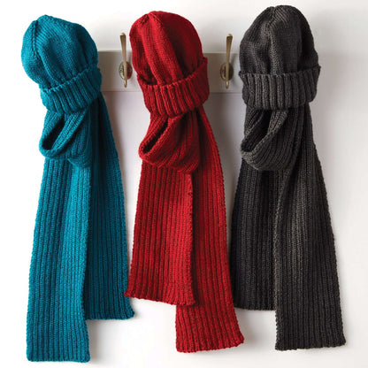 Caron Men's Basic Hat and Scarf Knit Set Hat