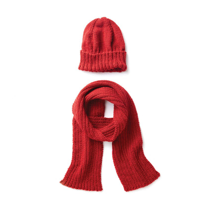 Caron Men's Basic Hat and Scarf Knit Set Hat
