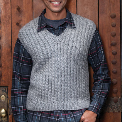 Caron Knit Dad's Cabled Vest XL