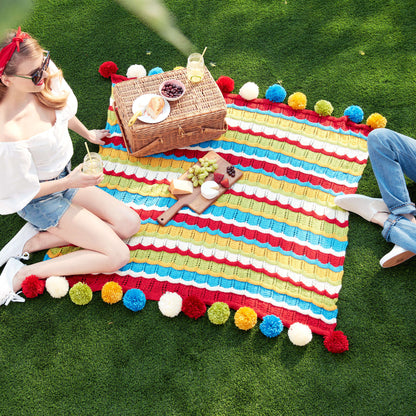 Caron Cheerful Ripple Knit Blanket Single Size