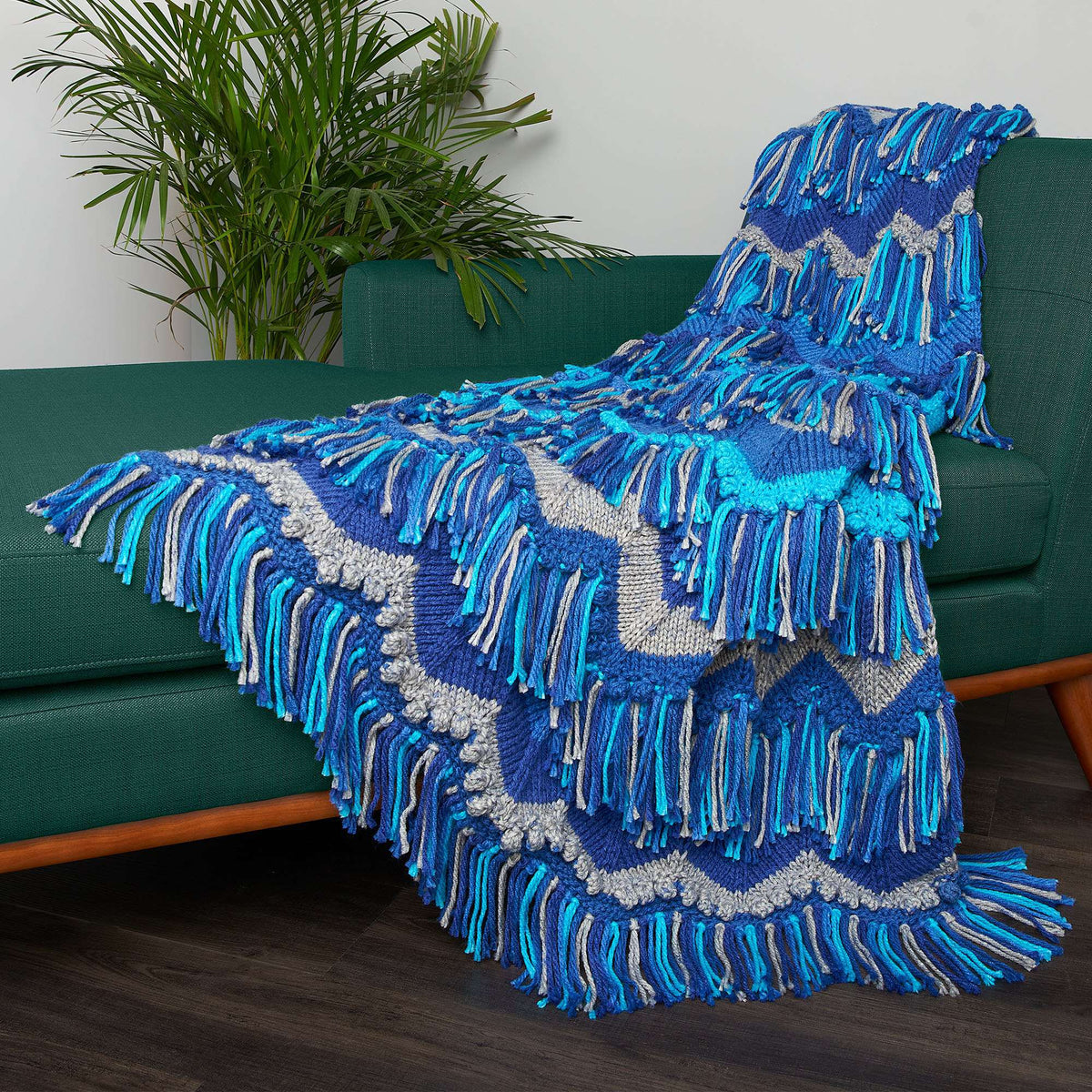 Knit Blanket made in Caron Anniversary Cakes yarn