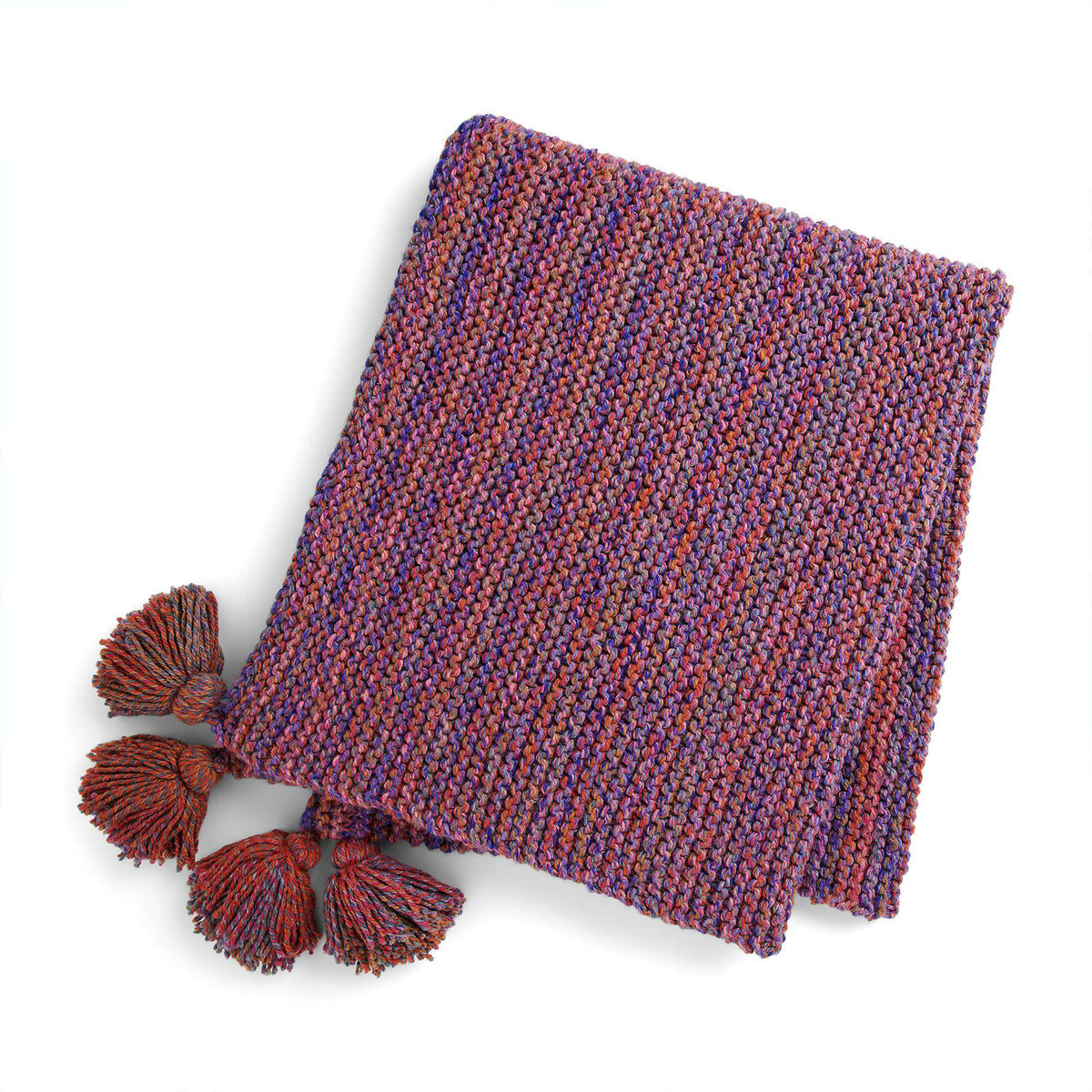 Knit Blanket made in Caron Spice Cakes yarn