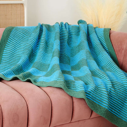 Caron Illusion Checks Knit Blanket Single Size