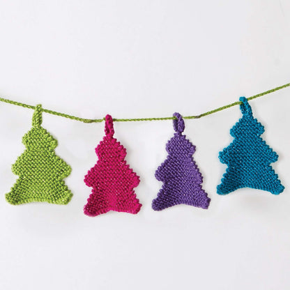 Caron Happy Little Tree Garland Knit Holiday made in Caron Simply Soft yarn