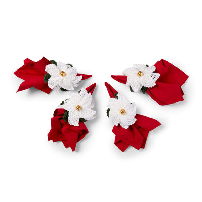 Caron Knit Poinsettia Napkin Rings Single Size