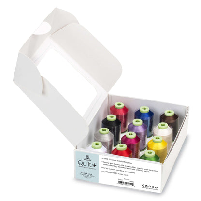 Coats & Clark Quilt + Quilting & Embroidery Thread 12 Spool Set - Clearance Items Basic Colors