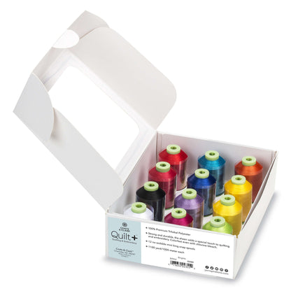 Coats & Clark Quilt + Quilting & Embroidery Thread 12 Spool Set - Clearance Items Bright Colors