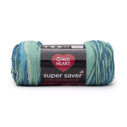 Red Heart Super Saver Color Block Yarn Liquid Teal