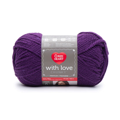 Red Heart With Love Chunky Yarn - Discontinued Shades Aubergine