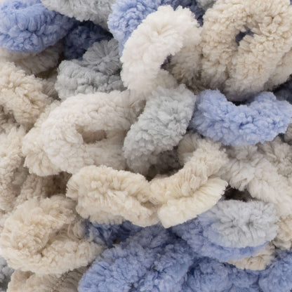 Red Heart Loop-It Yarn - Discontinued Shades Beige And Blue Bayou