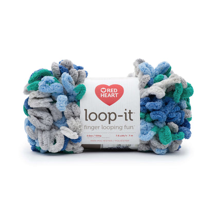 Red Heart Loop-It Yarn - Discontinued Shades Blue Green With Envy