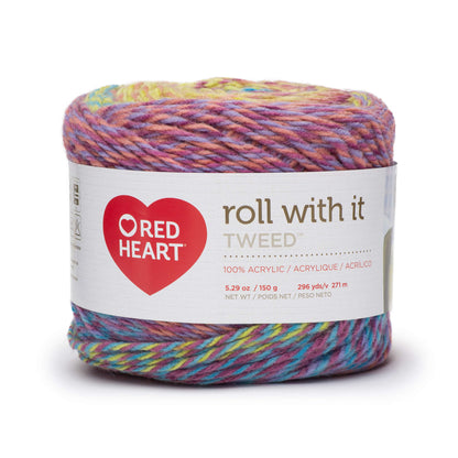 Red Heart Roll With It Tweed Yarn - Discontinued Shades Vintage